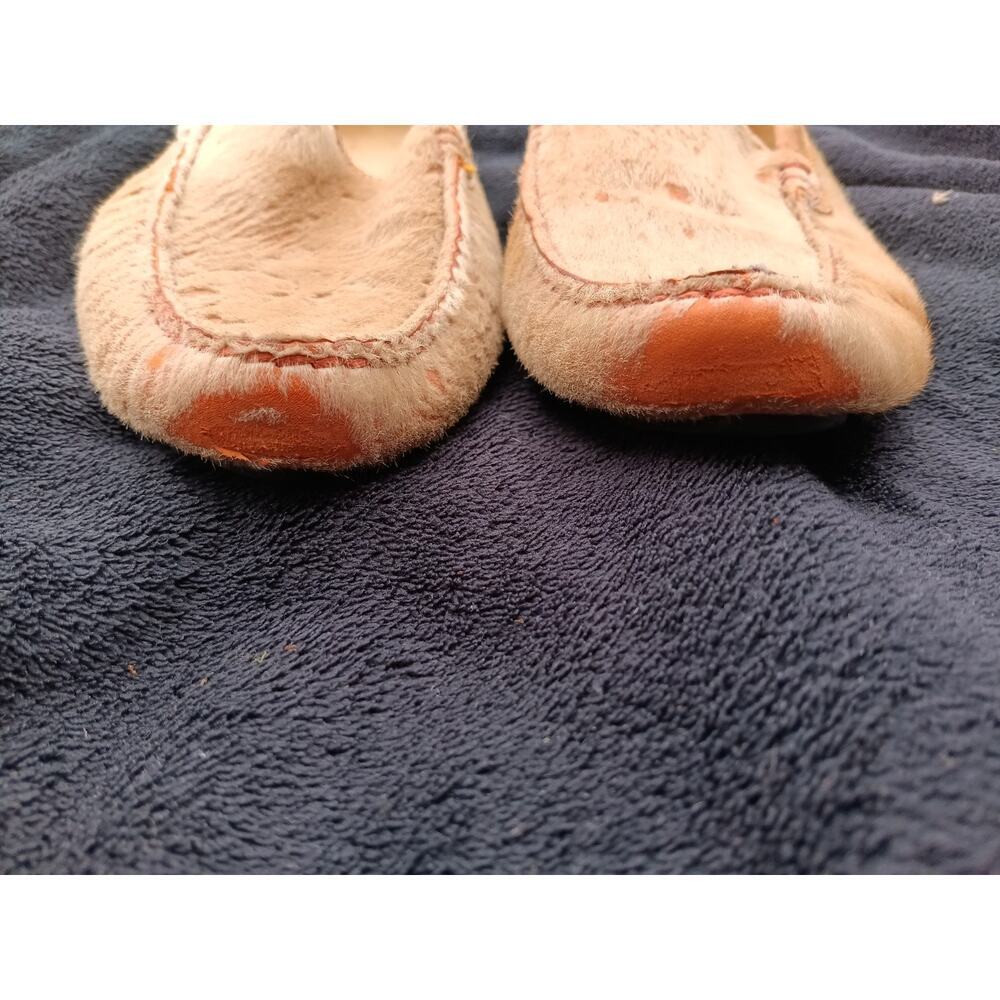 Stokton Italy Pony Hair Moccasins Size 8 Tan Orange Undertone Slip On Designer - Picture 8 of 8